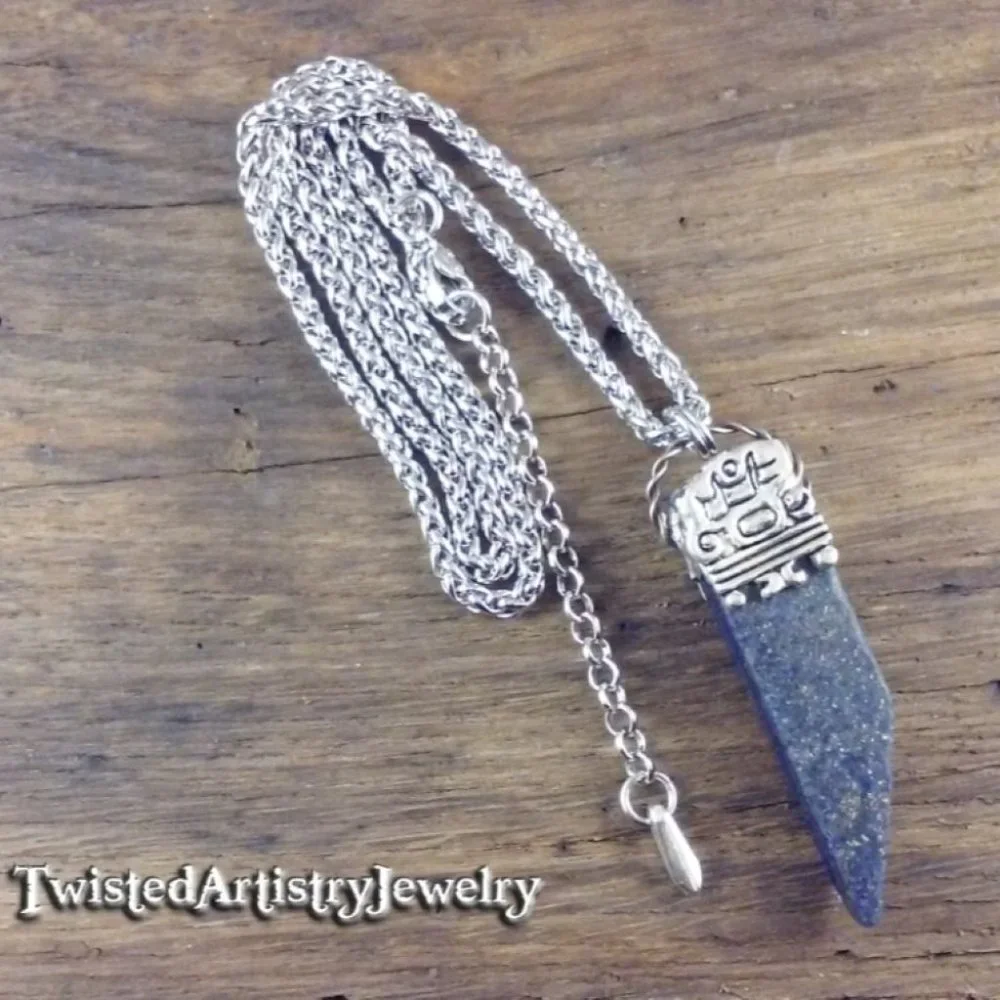 Lapis Lazuli Tribal Shard Pendant Necklace - Picture 5 of 6